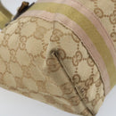 GUCCI GG Canvas Sherry Line Hand Bag Beige Gold 139261 Auth BA11705-13