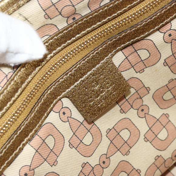 GUCCI GG Canvas Sherry Line Hand Bag Beige Gold 139261 Auth BA11705