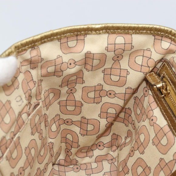 GUCCI GG Canvas Sherry Line Hand Bag Beige Gold 139261 Auth BA11705