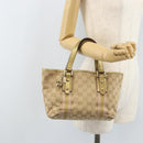 GUCCI GG Canvas Sherry Line Hand Bag Beige Gold 139261 Auth BA11705-22