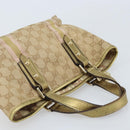 GUCCI GG Canvas Sherry Line Hand Bag Beige Gold 139261 Auth BA11705-6