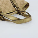GUCCI GG Canvas Sherry Line Hand Bag Beige Gold 139261 Auth BA11705-7