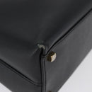 Salvatore Ferragamo Gancini Hand Bag Leather 2way Black Gold Auth BA11707-12