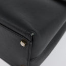 Salvatore Ferragamo Gancini Hand Bag Leather 2way Black Gold Auth BA11707-13