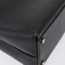 Salvatore Ferragamo Gancini Hand Bag Leather 2way Black Gold Auth BA11707-14