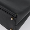 Salvatore Ferragamo Gancini Hand Bag Leather 2way Black Gold Auth BA11707-15