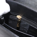 Salvatore Ferragamo Gancini Hand Bag Leather 2way Black Gold Auth BA11707-23