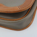 Christian Dior Shoulder Bag PVC Leather Gray Gold Auth BA11708-10