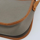Christian Dior Shoulder Bag PVC Leather Gray Gold Auth BA11708-12