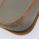 Christian Dior Shoulder Bag PVC Leather Gray Gold Auth BA11708-13