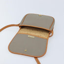 Christian Dior Shoulder Bag PVC Leather Gray Gold Auth BA11708-15