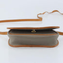 Christian Dior Shoulder Bag PVC Leather Gray Gold Auth BA11708-9