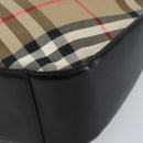 Burberrys Nova Check Shoulder Bag Canvas Beige Silver Auth BA11709-9