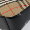 Burberrys Nova Check Shoulder Bag Canvas Beige Silver Auth BA11709-15