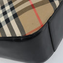 Burberrys Nova Check Shoulder Bag Canvas Beige Silver Auth BA11709-16