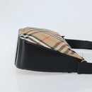 Burberrys Nova Check Shoulder Bag Canvas Beige Silver Auth BA11709-3