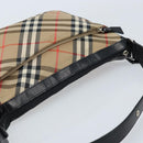 Burberrys Nova Check Shoulder Bag Canvas Beige Silver Auth BA11709-6
