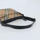 Burberrys Nova Check Shoulder Bag Canvas Beige Silver Auth BA11709-7