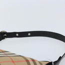 Burberrys Nova Check Shoulder Bag Canvas Beige Silver Auth BA11709-8