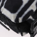 CHANEL Shoulder Bag Nylon Black White Silver CC Auth BA11713A-15