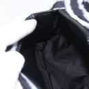 CHANEL Shoulder Bag Nylon Black White Silver CC Auth BA11713A-25