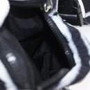 CHANEL Shoulder Bag Nylon Black White Silver CC Auth BA11713A-26