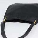 Gianni Versace Shoulder Bag Leather Black Gold Auth BA11726-6