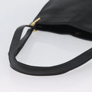 Gianni Versace Shoulder Bag Leather Black Gold Auth BA11726-7