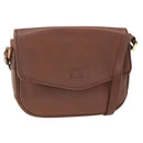 Burberrys Shoulder Bag Leather Brown Gold Auth BA11727-1