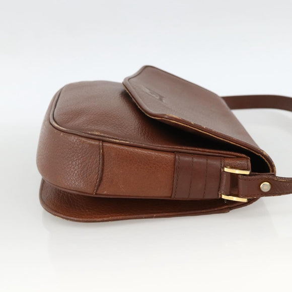 Burberrys Shoulder Bag Leather Brown Gold Auth BA11727