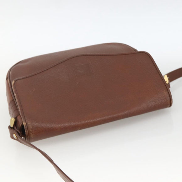 Burberrys Shoulder Bag Leather Brown Gold Auth BA11727