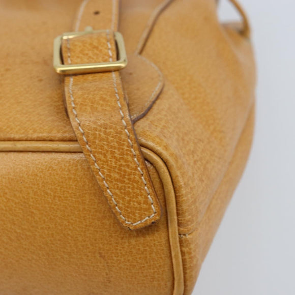 GUCCI Bamboo Backpack Leather Beige Gold 003 2058 0030 Auth BA11729