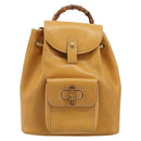 GUCCI Bamboo Backpack Leather Beige Gold 003 2058 0030 Auth BA11729-13