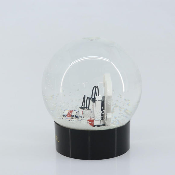 CHANEL Snow Globe Glass White CC Auth BA11731