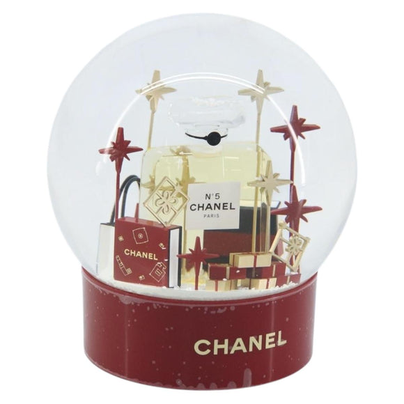 CHANEL Sneeuwbol Glas Rood CC Auth BA11733