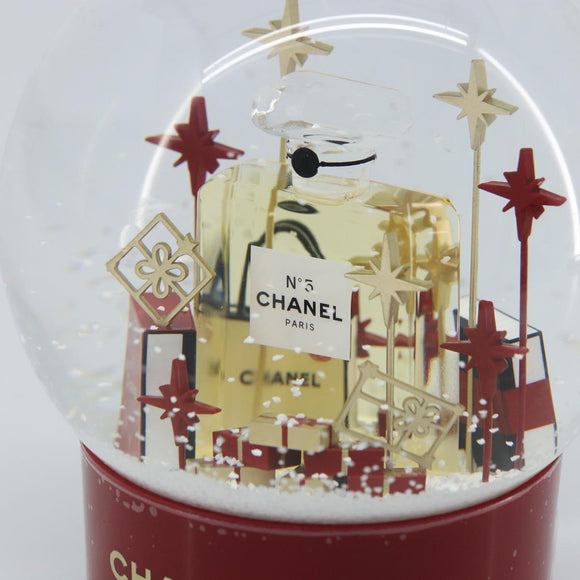 CHANEL Sneeuwbol Glas Rood CC Auth BA11733