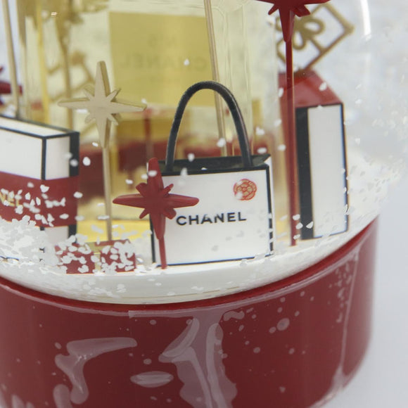 CHANEL Sneeuwbol Glas Rood CC Auth BA11733