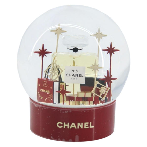 CHANEL Sneeuwbol Glas Rood CC Auth BA11733