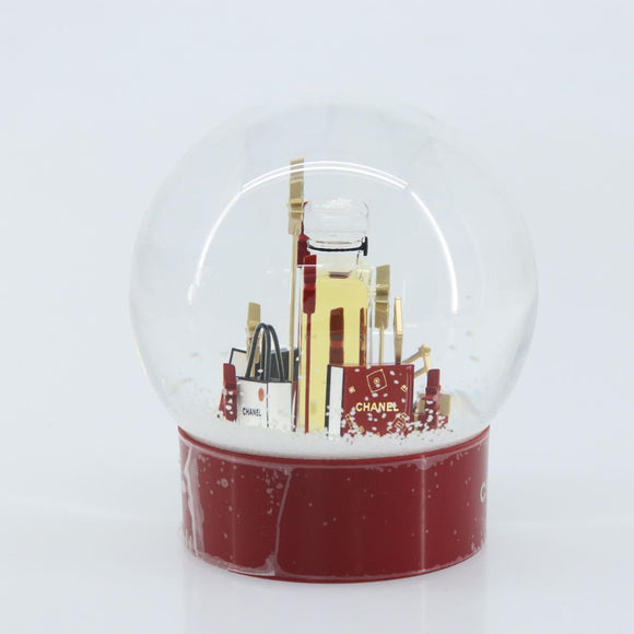 CHANEL Sneeuwbol Glas Rood CC Auth BA11733