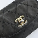 CHANEL Bicolore Belt Bag Lamb Skin Black Gold CC Auth BA11734A-17