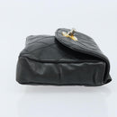 CHANEL Bicolore Belt Bag Lamb Skin Black Gold CC Auth BA11734A-3
