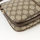 GUCCI GG Supreme Web Sherry Line Bag PVC Beige Gold 10 02 037 Auth BA11736-14