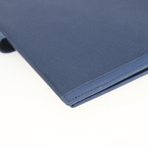 BVLGARI Tagesplaner-Hülle Leder Blau Gold Authentisch BA11739A