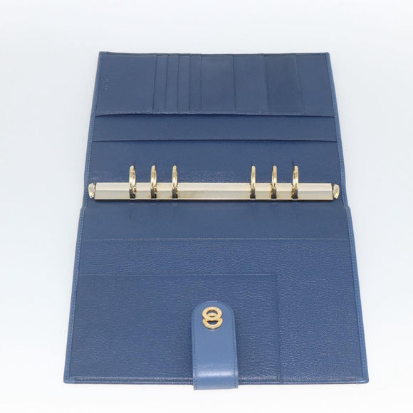 BVLGARI Tagesplaner-Hülle Leder Blau Gold Authentisch BA11739A