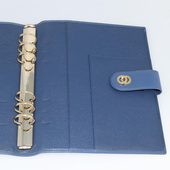 BVLGARI Tagesplaner-Hülle Leder Blau Gold Authentisch BA11739A
