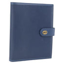 BVLGARI Tagesplaner-Hülle Leder Blau Gold Authentisch BA11739A-1