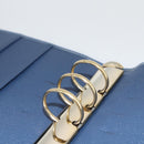 BVLGARI Tagesplaner-Hülle Leder Blau Gold Authentisch BA11739A-10