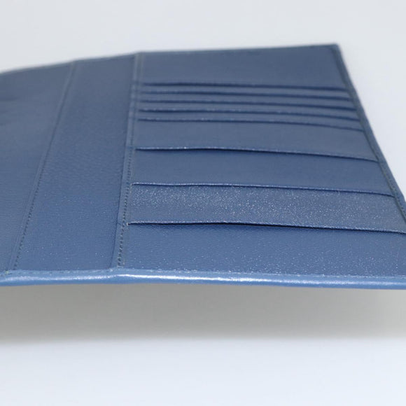 BVLGARI Tagesplaner-Hülle Leder Blau Gold Authentisch BA11739A