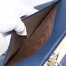 BVLGARI Tagesplaner-Hülle Leder Blau Gold Authentisch BA11739A-25