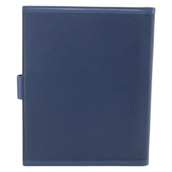 BVLGARI Tagesplaner-Hülle Leder Blau Gold Authentisch BA11739A